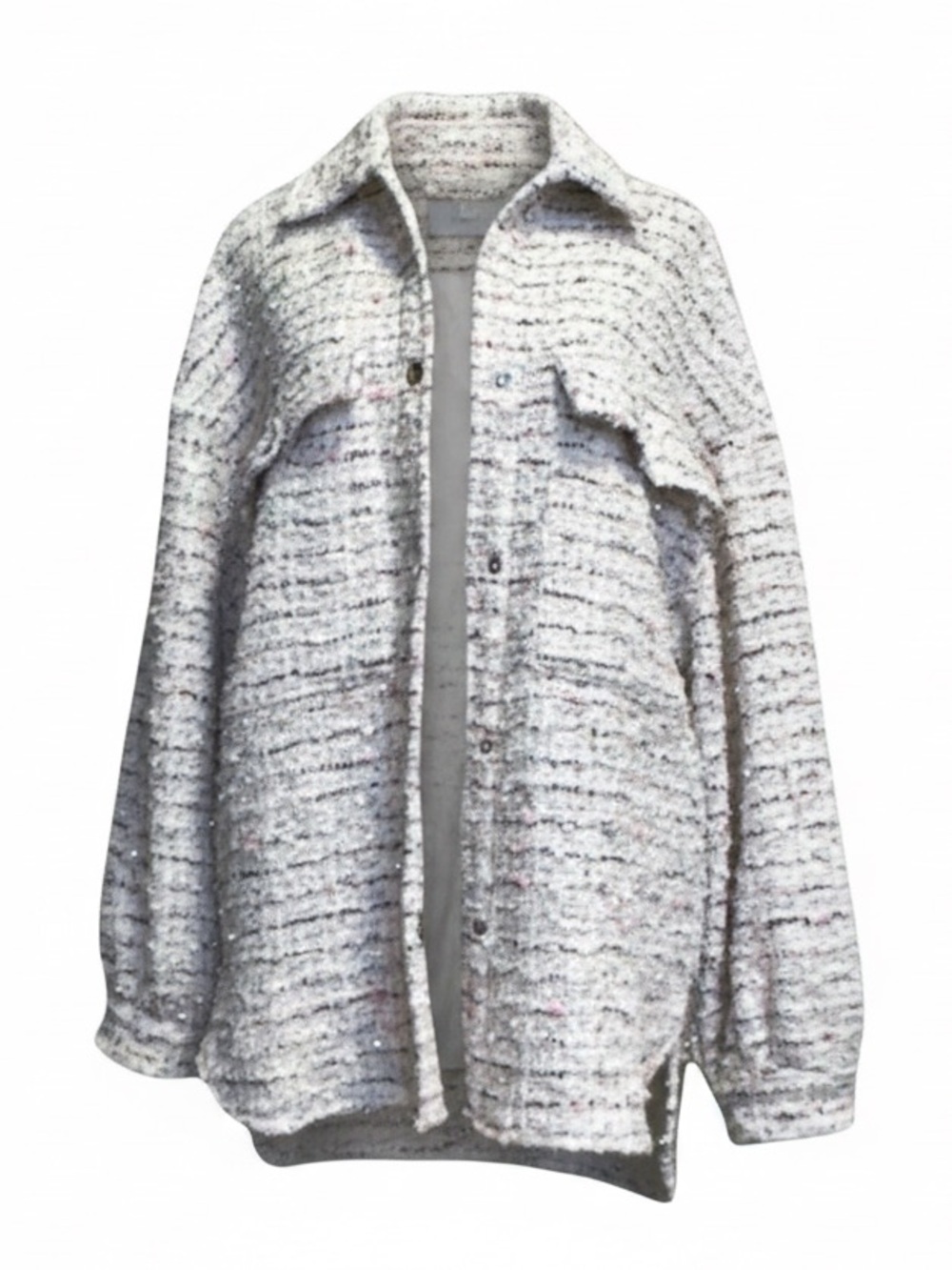 Olivaceous Women's Textured Button-Up Coat. Small